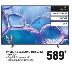 E.Leclerc SAMSUNG Tv uhd 4k tu75u7025f oferta