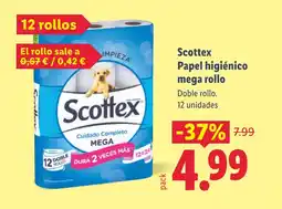 Lidl SCOTTEX Papel higiénico mega rollo oferta