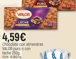 CoMarket Valor - chocolate con almendras puro o con leche oferta