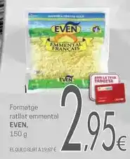 Valvi Supermercats Even - formatge ratllat emmental oferta