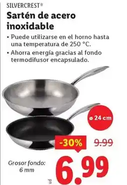 Ocine Silvercrest - sartén de acero inoxidable oferta