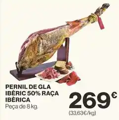 El Corte Inglés Pernil de gla iberic 50% raça iberica oferta