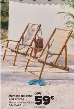 Carrefour Hamaca madera con brazos oferta