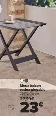 Carrefour Mesa balcón resina plegable oferta