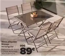 Carrefour Mesa plegable malaga rectangular oferta