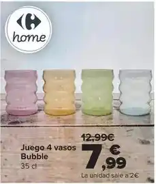 Carrefour Carrefour home - juego 4 vasos bubble oferta