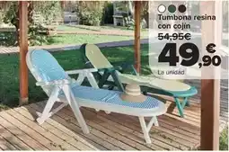 Carrefour Tumbona resina con cojin oferta