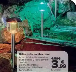 Carrefour Baliza solar cambia color oferta