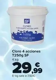 Carrefour Sf - cloro 4 acciones t250g oferta
