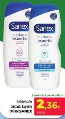 Spar La Palma Sanex - gel de baño cuidado experto oferta