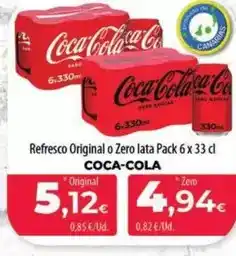Spar La Palma Coca-cola - refresco original o zero lata oferta