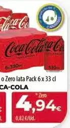 Spar Tenerife Coca-cola - o zero lata oferta