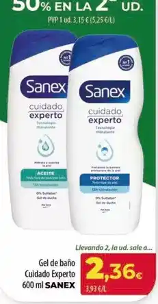 Spar Tenerife Sanex - gel de baño cuidado experto oferta