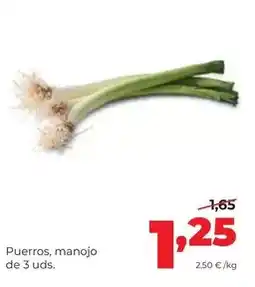 Alimerka Puerros, manojo oferta
