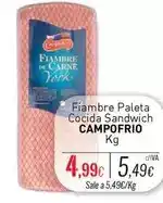 Cuevas Cash Campofrío - fiambre paleta cocida sandwich oferta