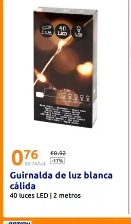 Action Guirnalda de luz blanca cálida oferta