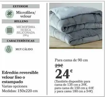 Carrefour Edredón Reversible Velour Liso O Estampado oferta