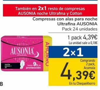 Carrefour Compresas con alas para noche ultrafina ausonia oferta