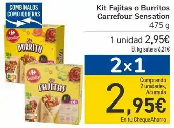 Carrefour Kit fajitas o burritos carrefour sensation oferta