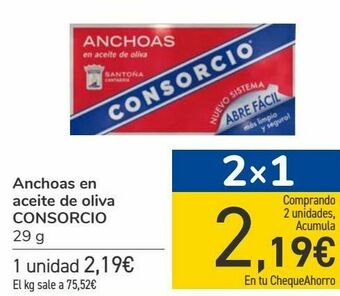 Carrefour Anchoas en aceite de oliva consorcio oferta