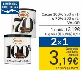 Carrefour Cacao 100% o 79% valor oferta