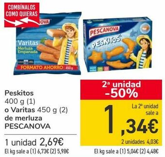 Carrefour Peskitos o varitas de merluza pescanova oferta