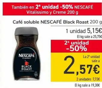 Carrefour Café soluble nescafé balck roast oferta