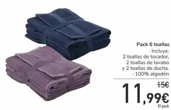 Carrefour Pack 6 toallas oferta