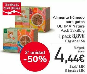 Carrefour Alimento húmedo para gatos ultima nature oferta