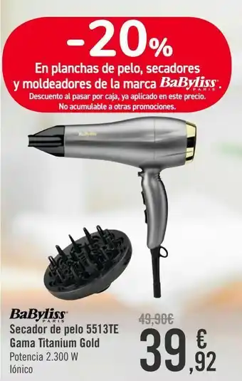 Carrefour Babyliss secador de pelo 5513te gama titanium gold oferta