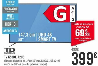 Carrefour Td systems tv k58dlj12us oferta