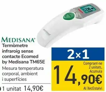 Medisana termómetro infrarrojo sin contacto ecomed bt medisana tm65e