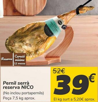 Jamón serrano reserva nico