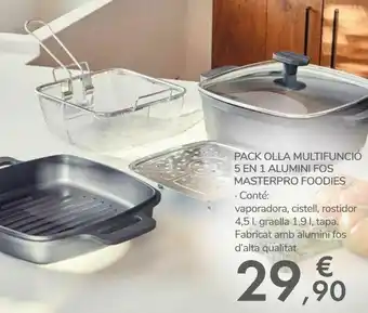 Pack olla multifunción 5 en 1 aluminio fundido masterpro foodies