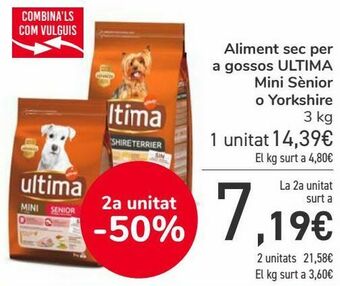 Nespresso Alimento seco para perros ultima mini senior ó yorkshire oferta