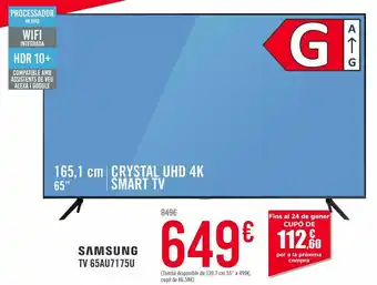 Nespresso Samsung tv 65au7175u oferta