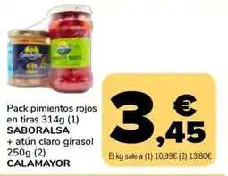 Supeco SABORALSA Pack pimientos rojos en tiras oferta