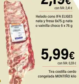 Cash Ifa MONTIÑO Tira costilla cerdo congelada oferta