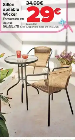 Carrefour Sillon apilable wicker oferta