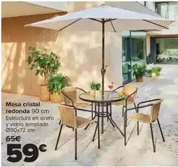 Carrefour Mesa cristal redonda oferta