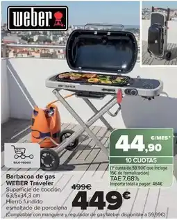 Carrefour Weber - barbacoa de gas traveler oferta