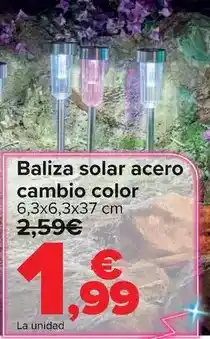 Carrefour Baliza solar acero cambio color oferta