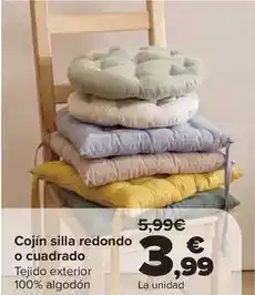Carrefour Cojin silla redondo o cuadrado oferta