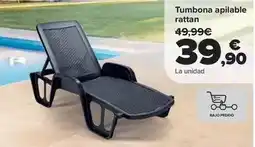 Carrefour Tumbona apilable rattan oferta