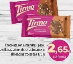 Spar Tenerife Tirma - chocolate con almendras, pasa, avellanas, almendras+arandanos o almendras troceadas oferta