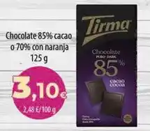 Spar Tenerife Tirma - chocolate 85% cacao o 70% con naranja oferta