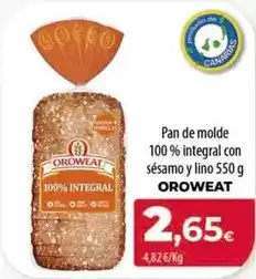 Spar Tenerife Oroweat - pan de molde 100% integral con sésamo y lino oferta