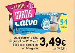 Cash Ifa CALVO Atún claro en aceite de girasol Vuelca Fácil oferta