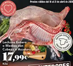 Gadis Lechazo Entero o Medios con Cabeza o Asadura oferta