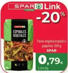 Spar La Palma Spar - pasta vegetal espiral o pajaritas oferta